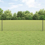 Vidaxl hek met paal grijs 0,5 x 25 m staal