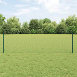 Vidaxl hek met paal groen 0,5 x 10 m staal en pvc