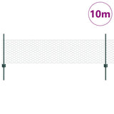 Vidaxl hek met paal groen 0,5 x 10 m staal en pvc