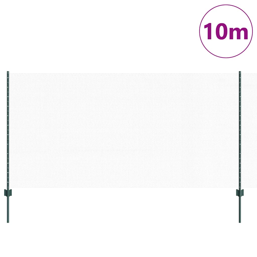Vidaxl hek met paal groen 1,2 x 10 m staal en pvc