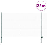 Vidaxl hek met paal groen 1,4 x 10 m staal en pvc