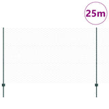 Vidaxl hek met paal groen 1,4 x 10 m staal en pvc