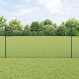 Vidaxl hek met paal groen 1,2 x 25 m staal