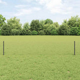 Vidaxl hek met paal grijs 0,4 x 10 m staal en pvc