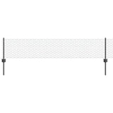 Vidaxl hek met paal grijs 0,4 x 10 m staal en pvc