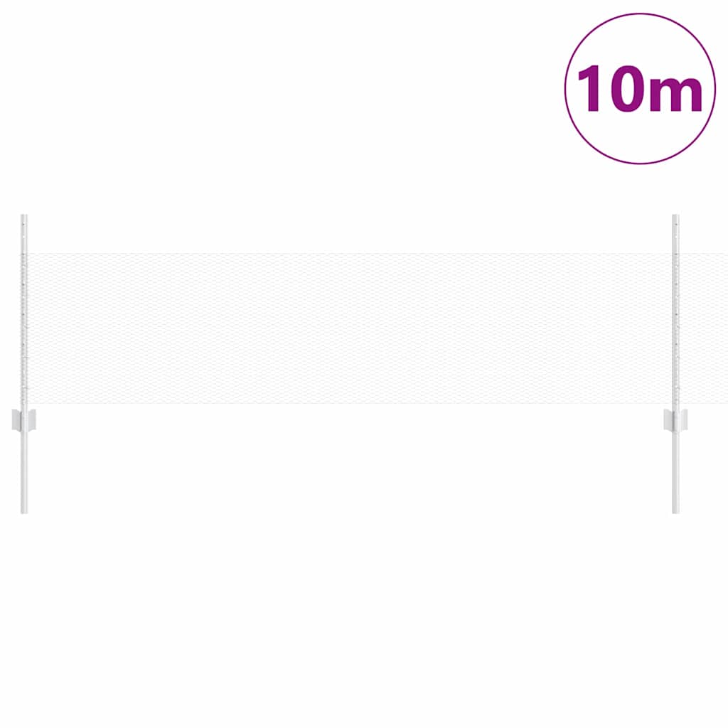Vidaxl hek met paal zilver 0,5 x 10 m staal