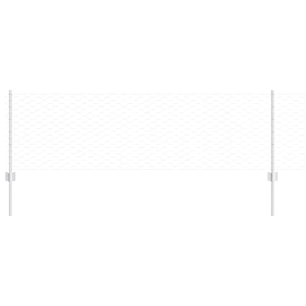 Vidaxl hek met paal zilver 0,6 x 10 m staal