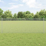 Vidaxl hek met paal zilver 0,8 x 10 m staal