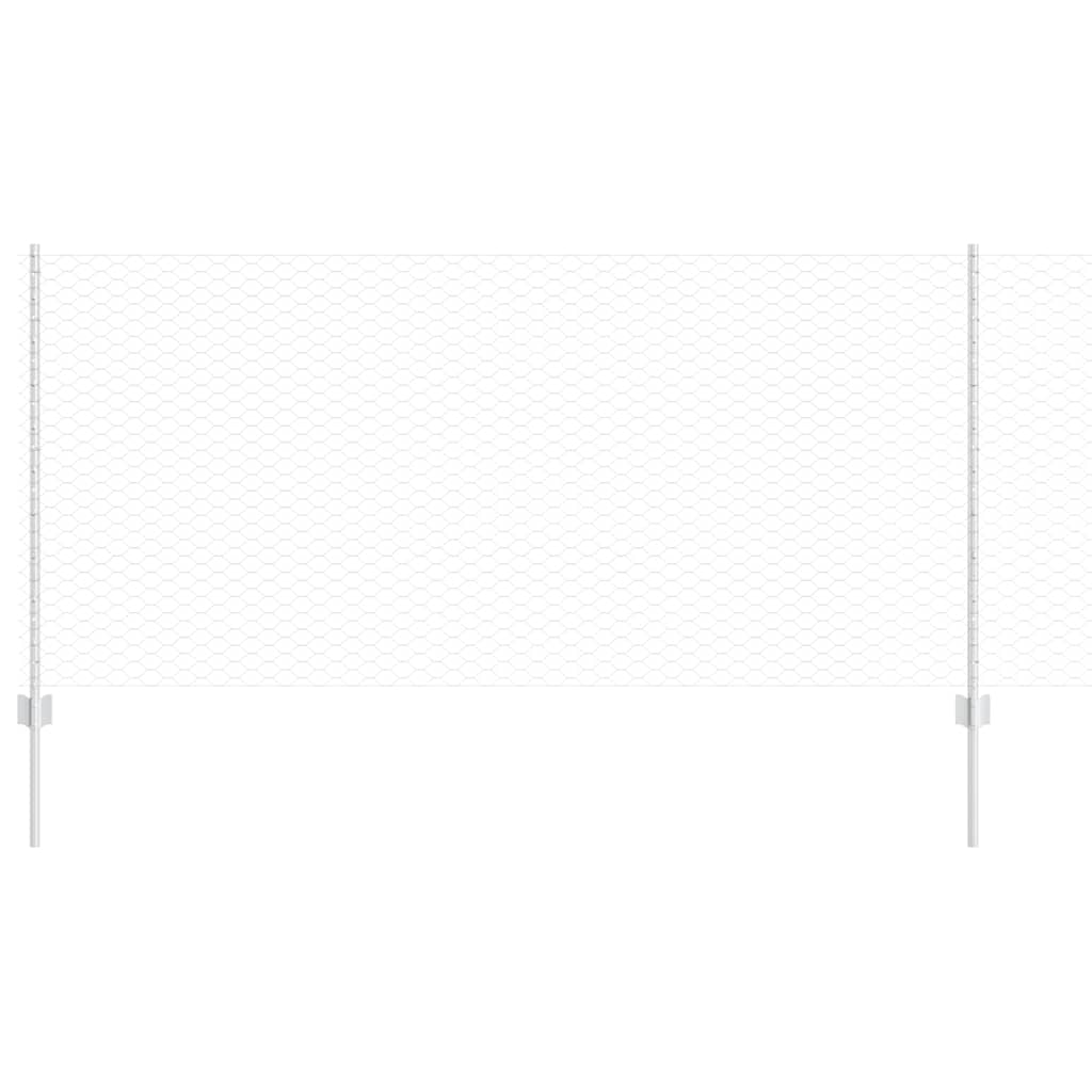 Vidaxl hek met paal zilver 1 x 10 m staal