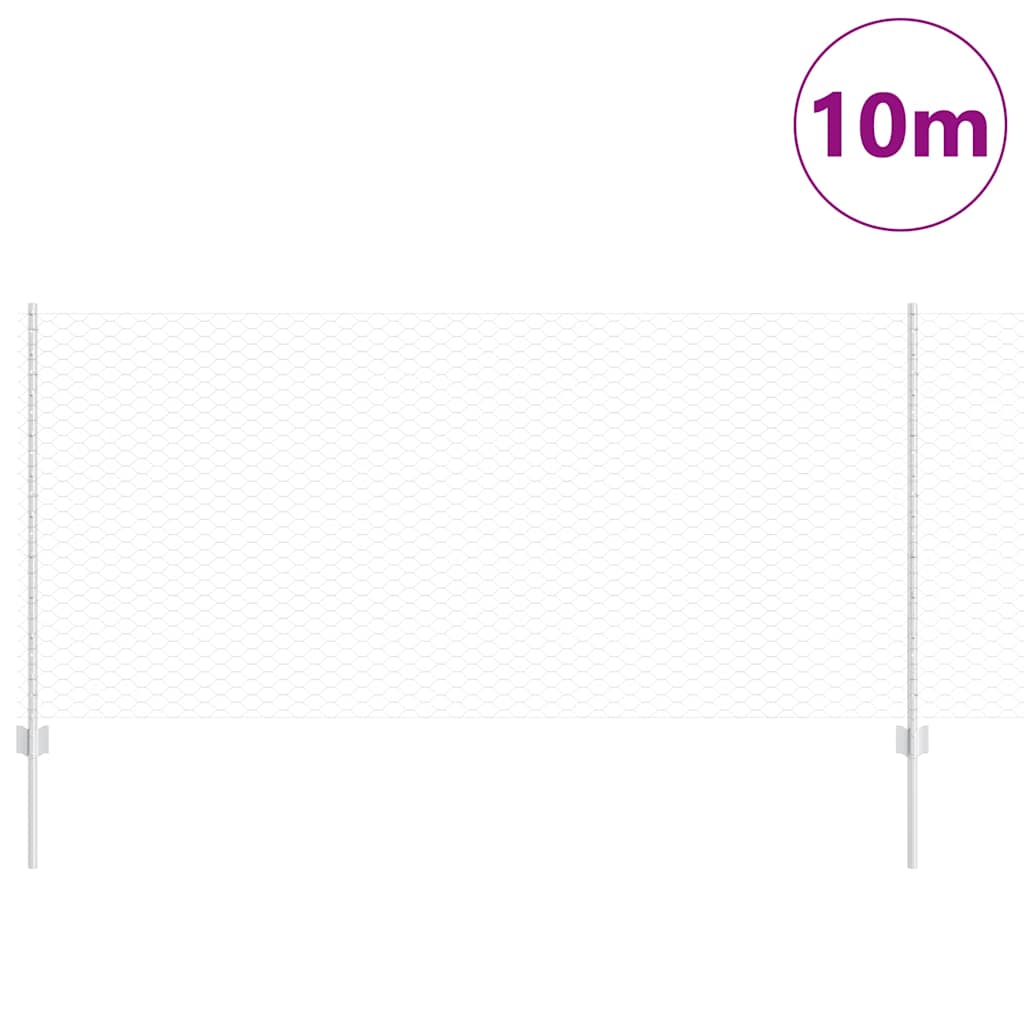 Vidaxl hek met paal zilver 1 x 10 m staal