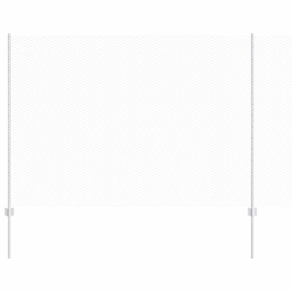 Vidaxl hek met paal zilver 1,6 x 10 m staal