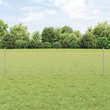 Vidaxl hek met paal zilver 0,5 x 25 m staal