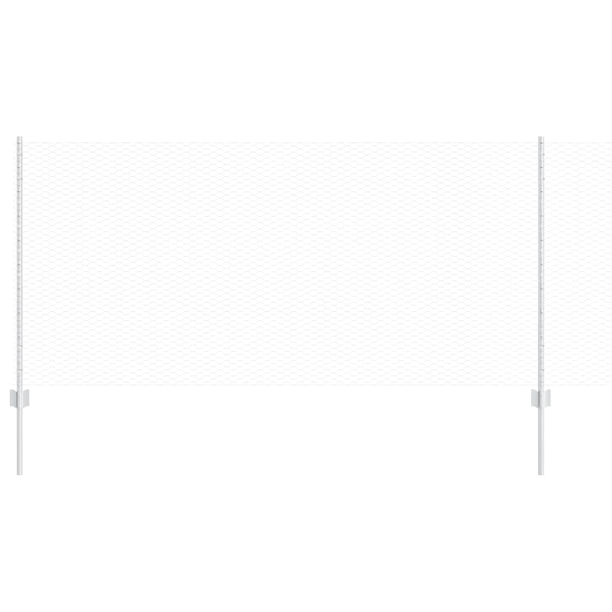 Vidaxl hek met paal zilver 1 x 25 m staal
