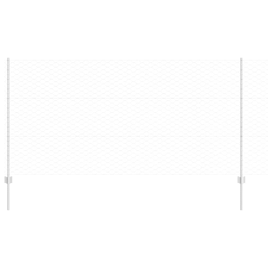 Vidaxl hek met paal zilver 1,2 x 25 m staal