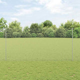 Vidaxl hek met paal zilver 1,6 x 25 m staal