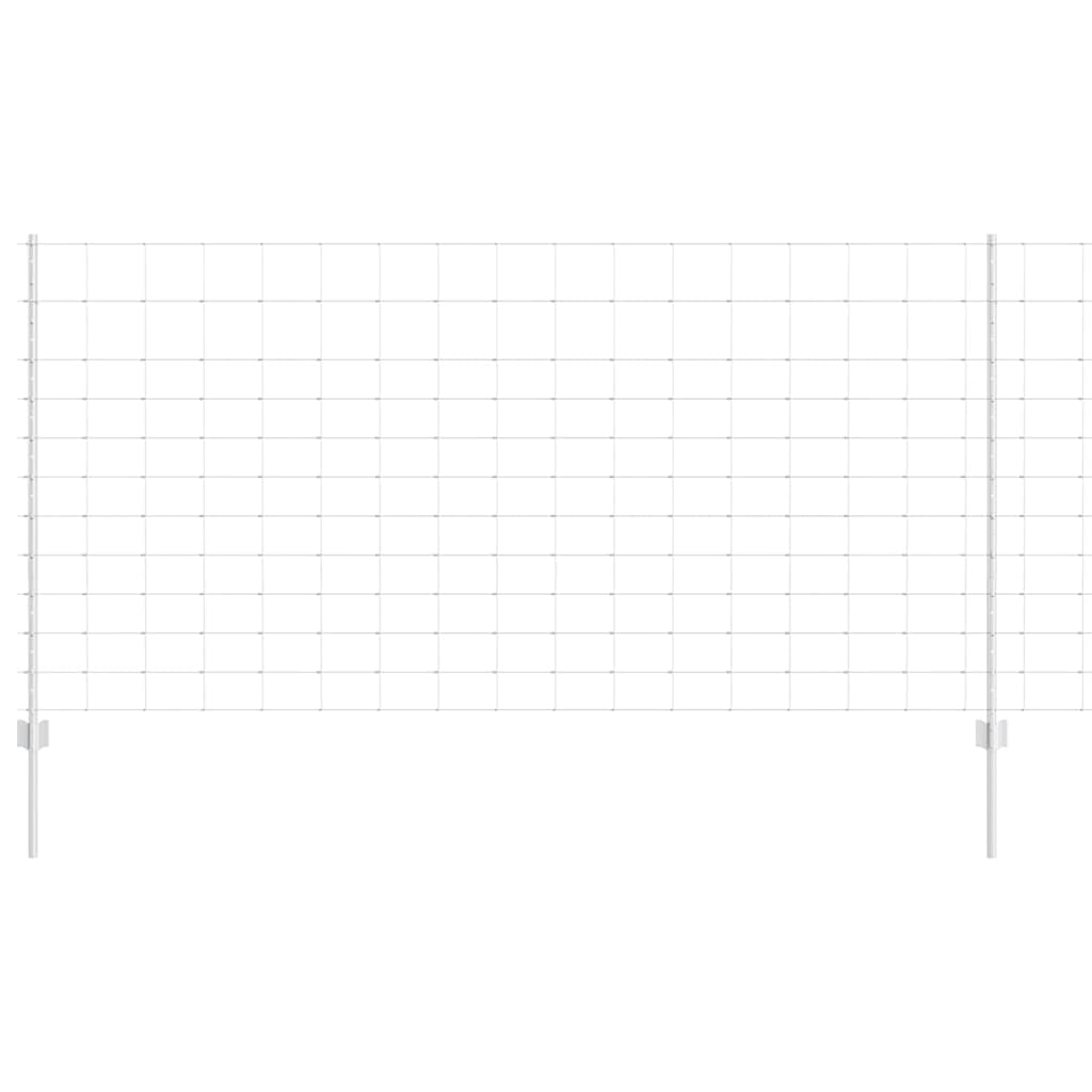 Vidaxl hek met paal zilver 1,2 x 25 m staal