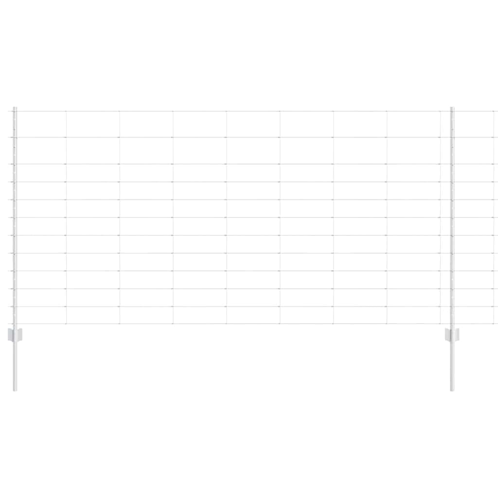 Vidaxl hek met paal zilver 1,2 x 25 m staal