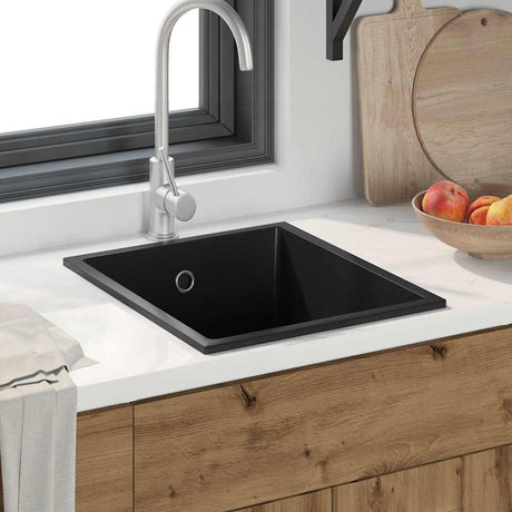 Vidaxl keukenwasbak zwart 38 x 44 x 20 cm graniet