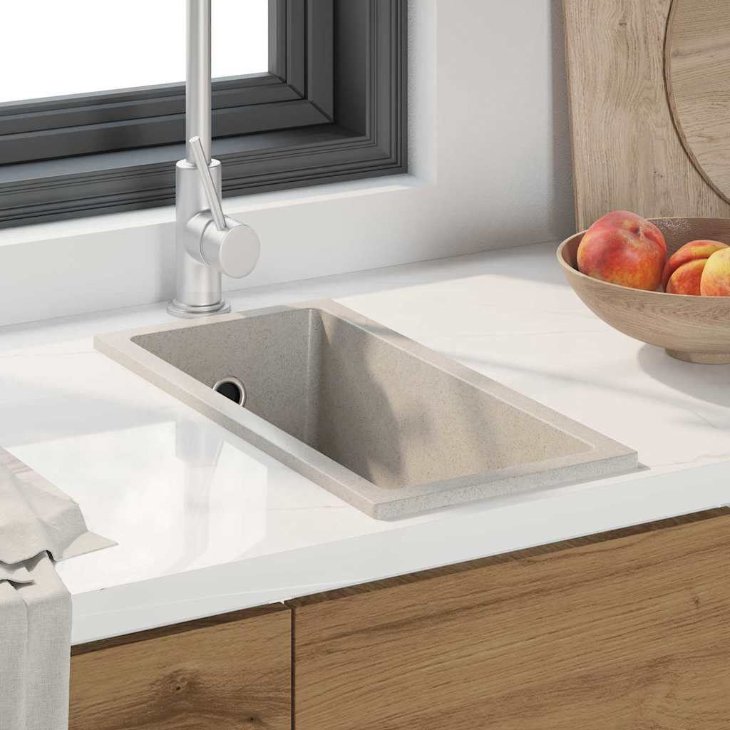 Vidaxl keukenwasbak beige 21 x 44 x 14 cm graniet