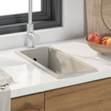 Vidaxl keukenwasbak beige 21 x 44 x 14 cm graniet