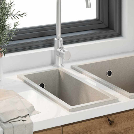 Vidaxl keukenwasbak beige 21 x 44 x 14 cm graniet