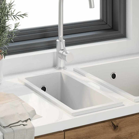 Vidaxl keukenwasbak wit 21 x 44 x 14 cm graniet