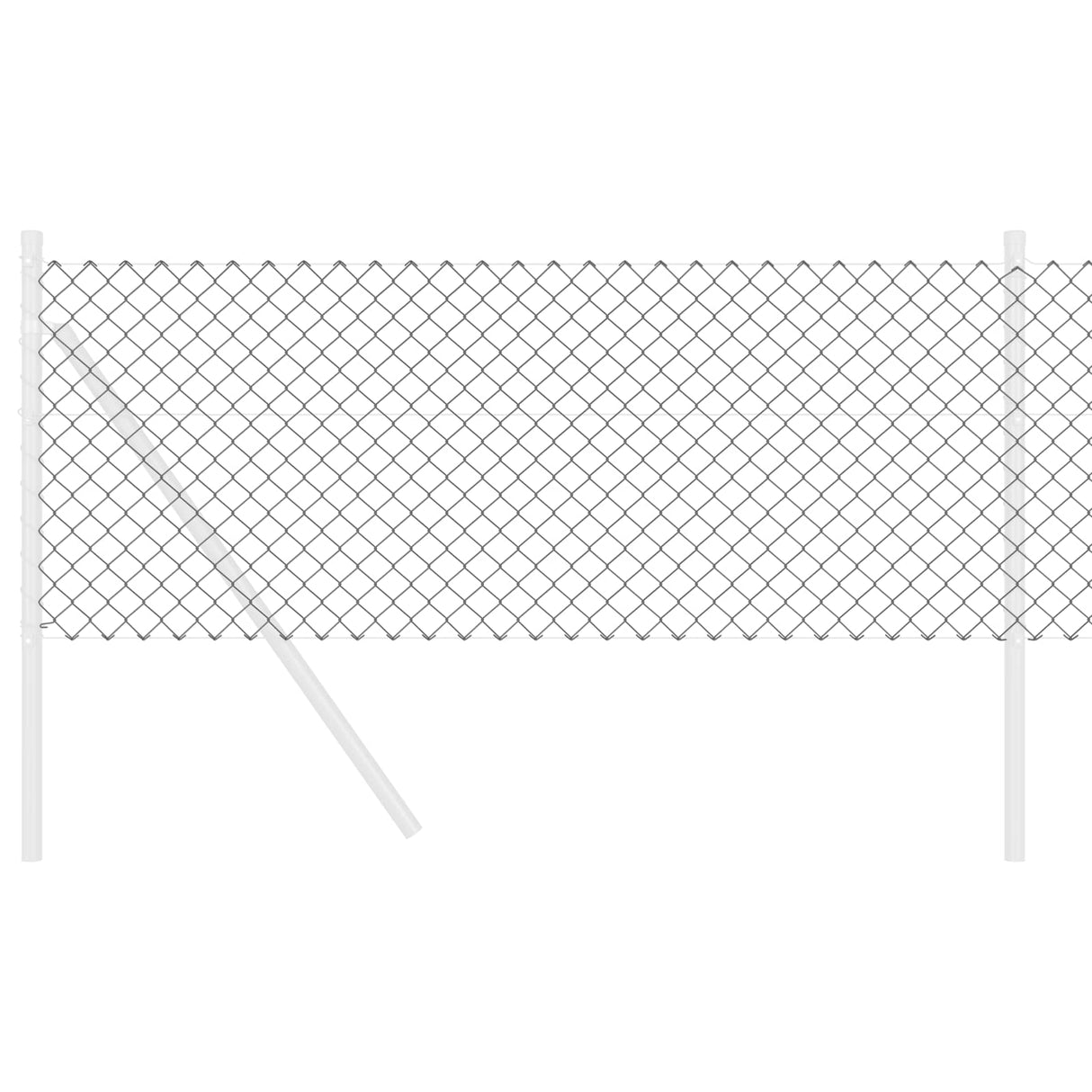 Vidaxl kettenschakelhek grijs 25 x 0,8 m staal