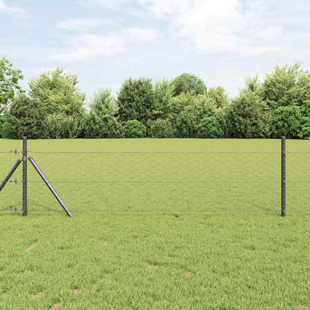Vidaxl hexagon hek grijs 1,5 x 100 m pvc