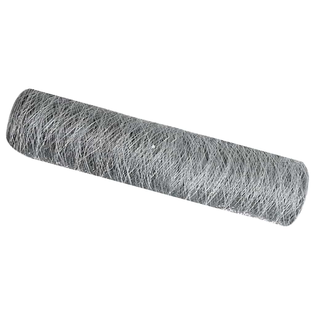 Vidaxl hexagon hek zilver 0,8 x 100 m gegalvaniseerd staal