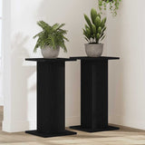 Vidaxl plantenstandaard 2 pcs zwart eiken 30 x 30 x 60 cm bewerkt hout