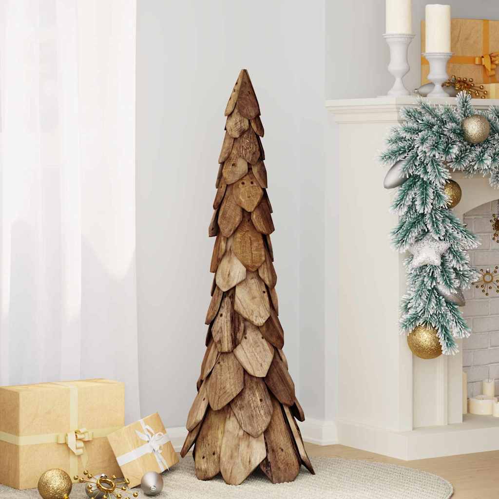 Vidaxl kerstboom met standaard bruin 111 cm massief teakhout