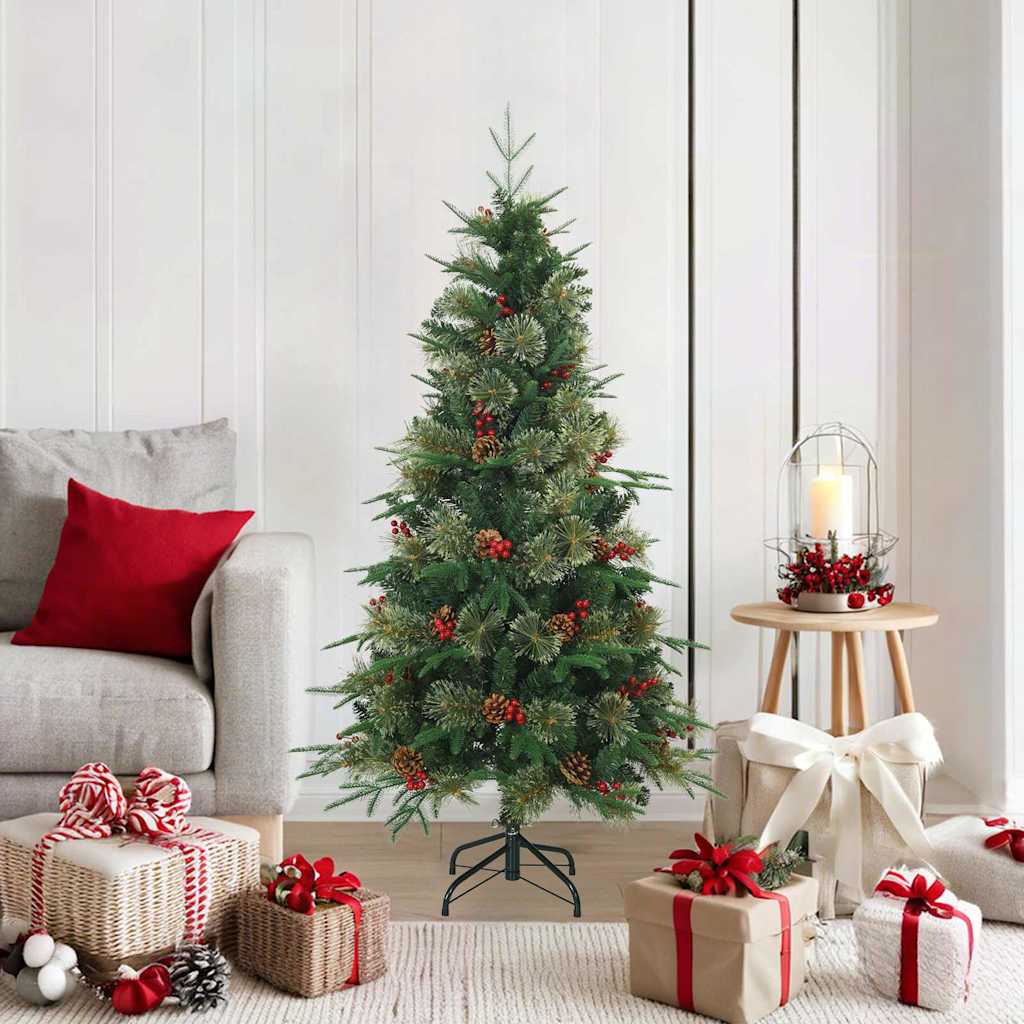 Vidaxl kunstmatige inklapbare kerstboom groen 150 cm pvc, pe en staal