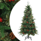 Vidaxl kunstmatige inklapbare kerstboom groen 150 cm pvc, pe en staal