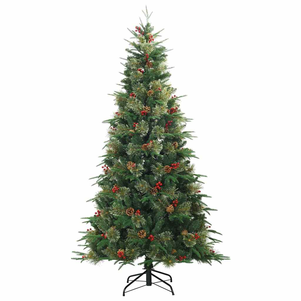 Vidaxl kunstmatige inklapbare kerstboom groen 210 cm pvc, pe en staal