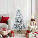 Vidaxl kunst kerstboom met geveerde takken, sneeuw bedekt wit 120 cm