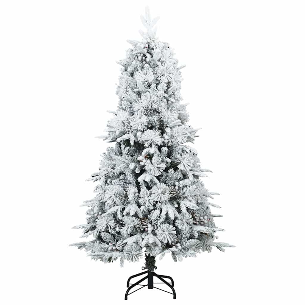 Vidaxl kunst kerstboom met geveerde takken, sneeuw bedekt wit 120 cm