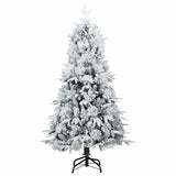 Vidaxl kunst kerstboom met geveerde takken, sneeuw bedekt wit 150 cm