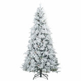 Vidaxl kunst kerstboom met geveerde takken, sneeuw bedekt wit 240 cm