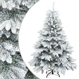 Vidaxl kunst kerstboom met geveerde takken, sneeuw bedekt wit 150 cm