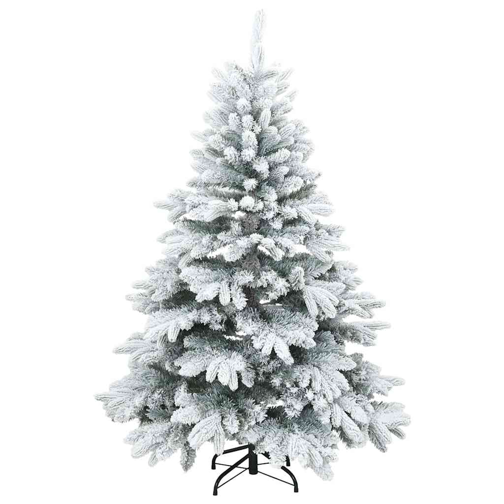 Vidaxl kunst kerstboom met geveerde takken, sneeuw bedekt wit 150 cm