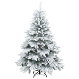 Vidaxl kunst kerstboom met geveerde takken, sneeuw bedekt wit 150 cm