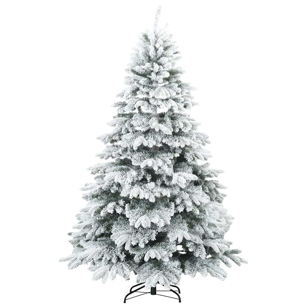 Vidaxl kunst kerstboom met geveerde takken, sneeuw bedekt wit 180 cm