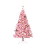 Vidaxl kunstmatig voorverlicht kerstboom met 150 led roze 120 cm pvc