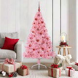 Vidaxl kunstmatig voorverlicht kerstboom met 150 led roze 150 cm pvc