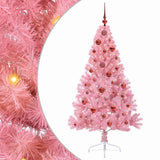 Vidaxl kunstmatig voorverlicht kerstboom met 150 led roze 150 cm pvc