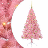Vidaxl kunstmatig voorverlicht kerstboom met 150 led roze 150 cm pvc