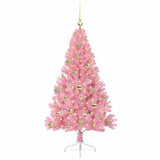 Vidaxl kunstmatig voorverlicht kerstboom met 150 led roze 150 cm pvc
