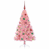 Vidaxl kunstmatig voorverlicht kerstboom met 150 led roze 150 cm pvc