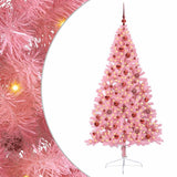 Vidaxl kunstmatig voorverlicht kerstboom met 300 led roze 180 cm pvc