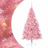 Vidaxl kunstmatig voorverlicht kerstboom met 300 led roze 180 cm pvc